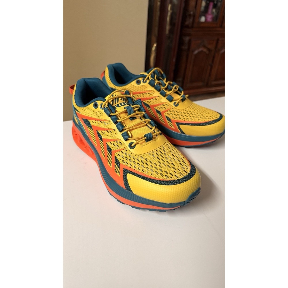 RBX Active Men's Running Shoes US 7‎ Yellow Orange Teal Athletic Sneakers Mesh